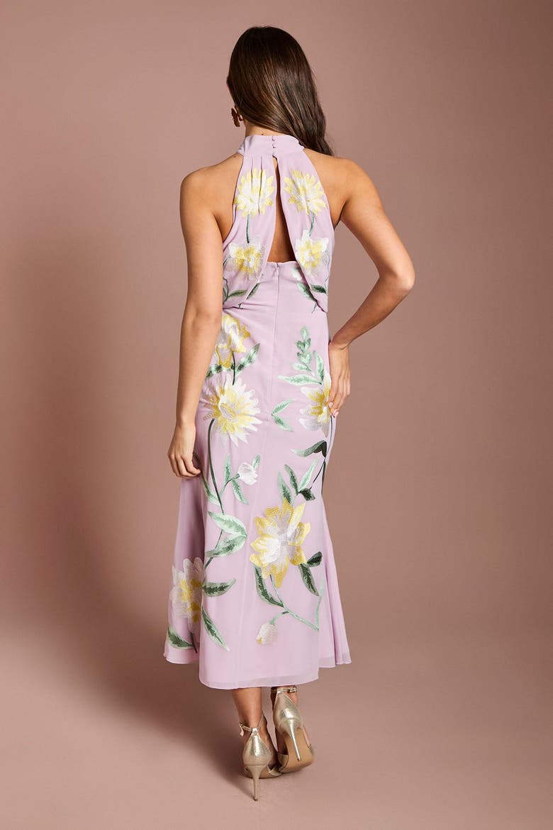 Floral Embroidery Midi Dress, Alternate, color, Lilac