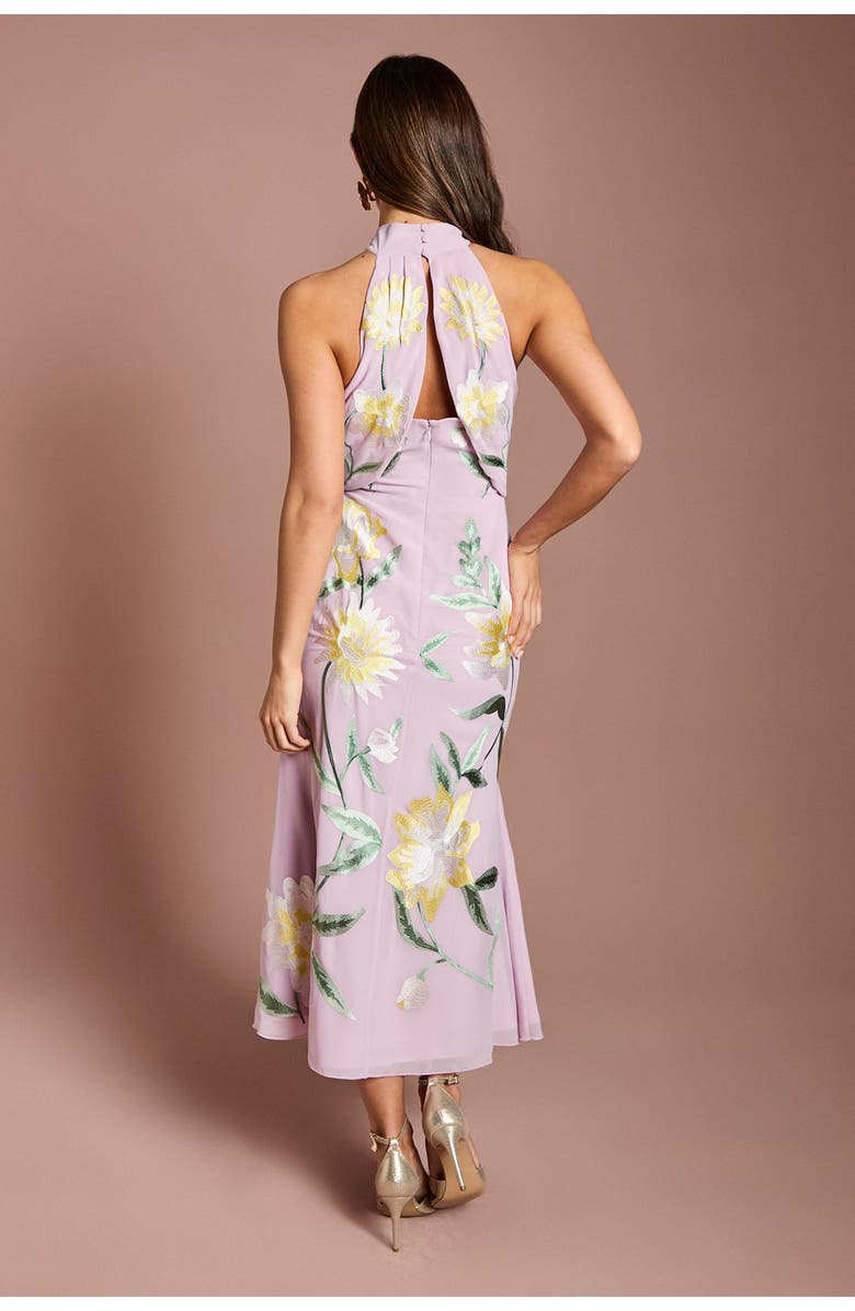 Coast Floral Embroidery Midi Dress, Alternate, color, Lilac