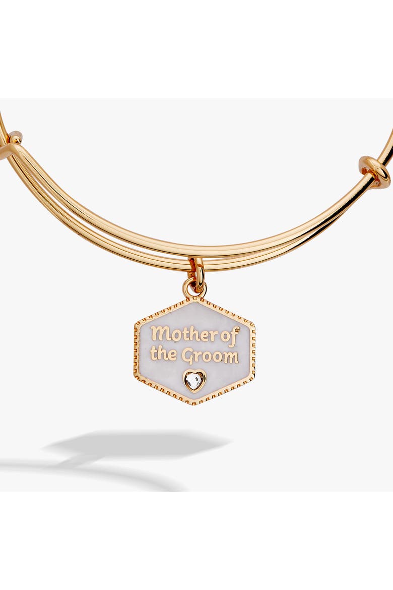 Mother of the Groom Mother of Pearl Charm Bangle, Alternate, color, Gold