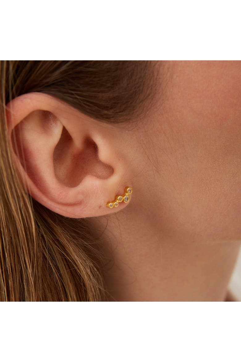 Star Cluster Stud Earring Sterling Silver, Alternate, color, Gold