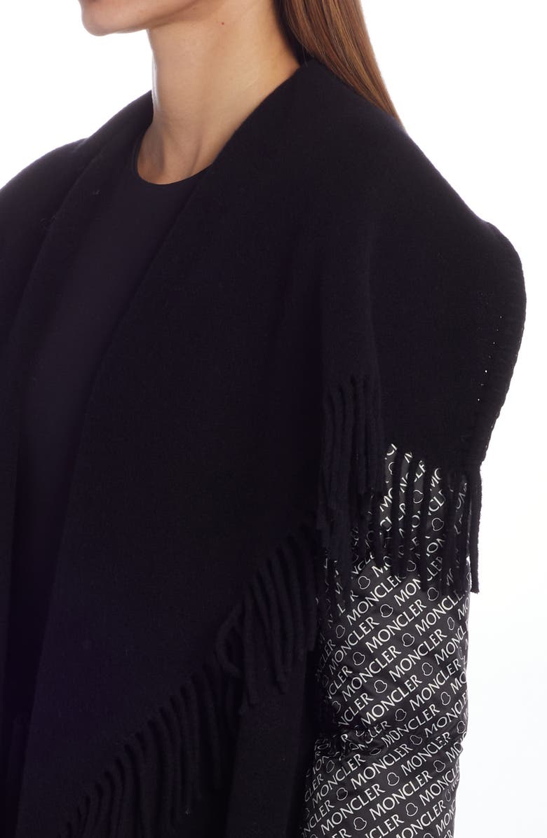 Moncler Quilted Down & Wool Short Cape, Alternate, color, 