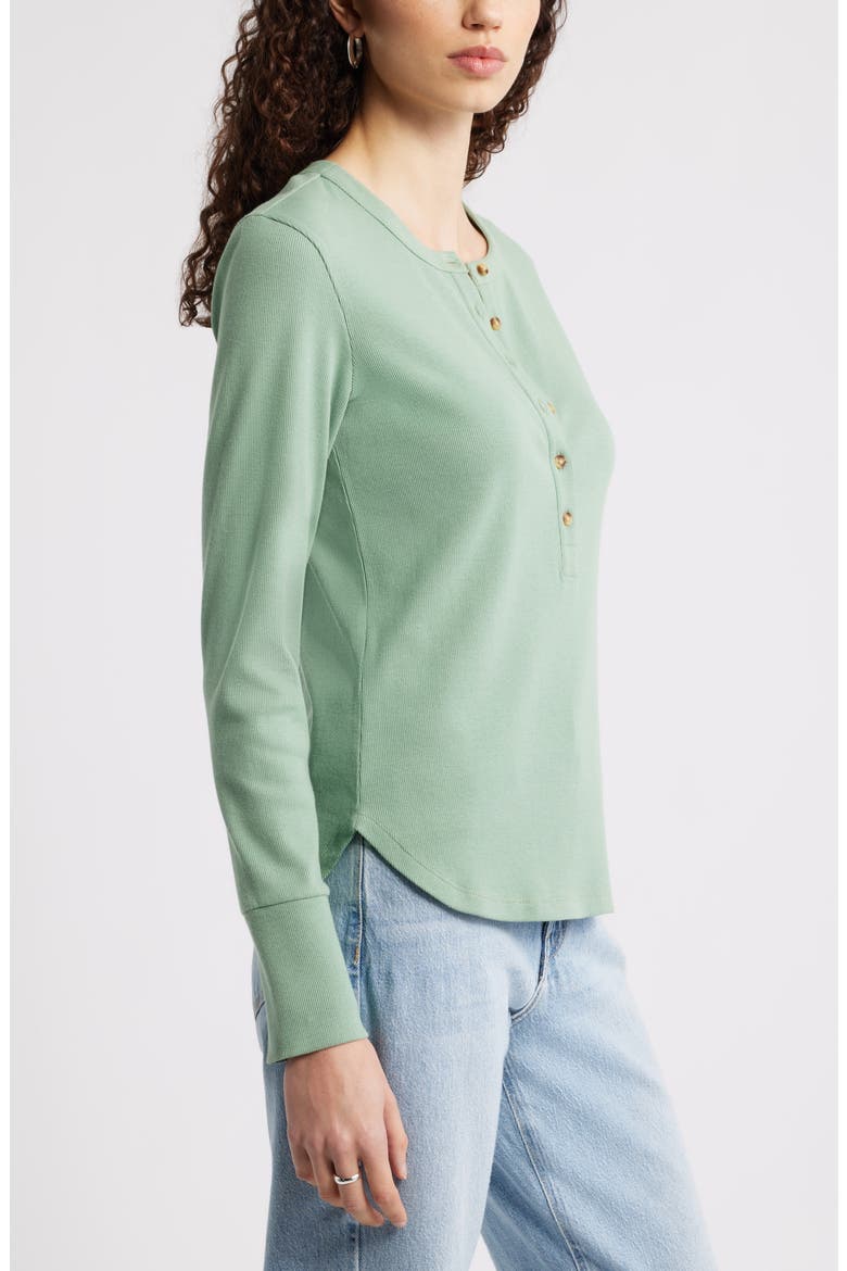 Rib Henley, Alternate, color, GREEN HEDGE