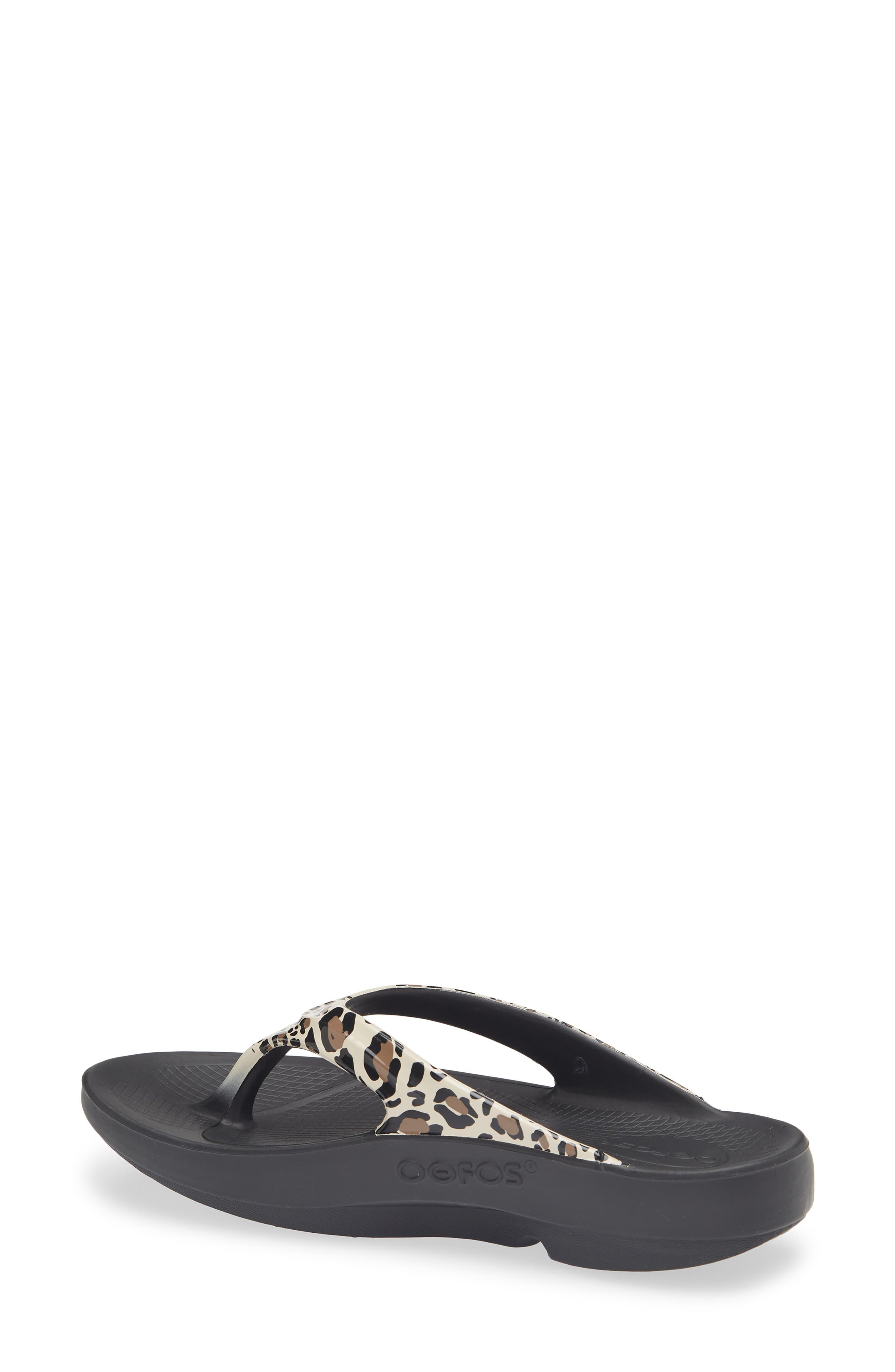 Oofos OOlala Flip Flop, Alternate, color, Leopard