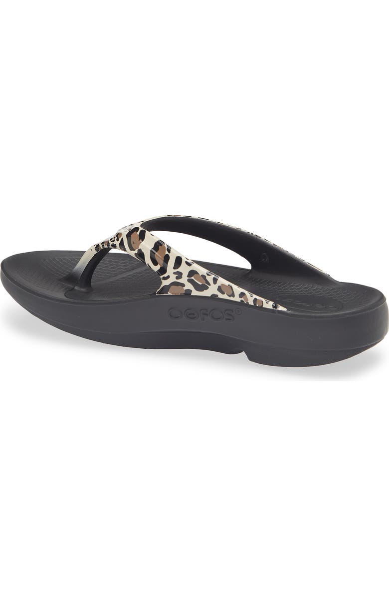 Oofos OOlala Flip Flop, Alternate, color, Leopard