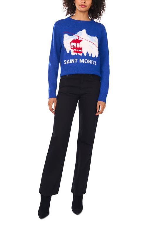 Vince Camuto Saint Moritz Crewneck Sweater In Blue