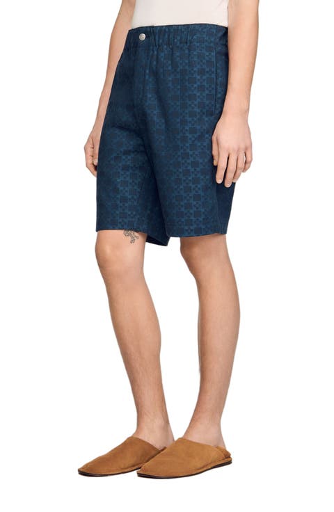Square Cross denim shorts
