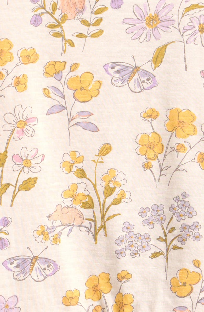 NEXT Kids' Ditsy Frill Floral Cotton T-Shirt, Alternate, color, Neutral