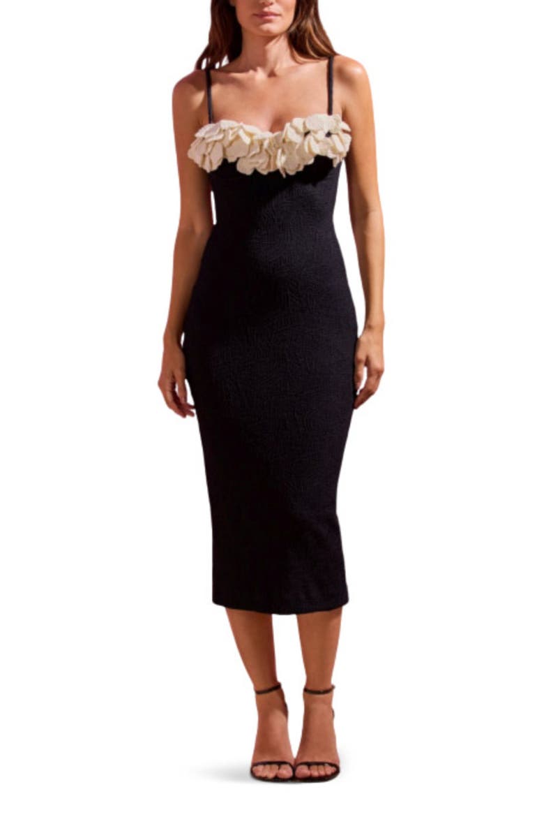 Breeze Jacquard Colorblock Midi Dress, Main, color, BLACK