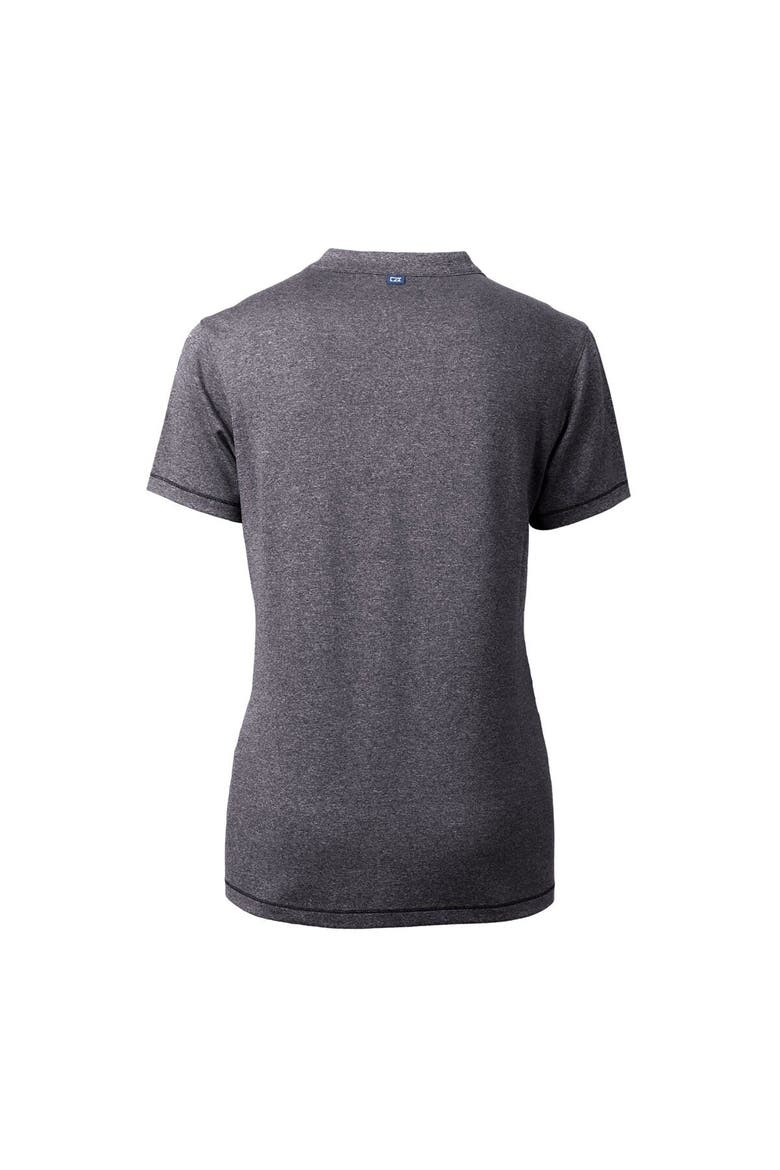 Women's Cutter & Buck Heather Charcoal FIU Panthers Forge Stretch Blade V-Neck Top, Alternate, color, Heather Charcoal