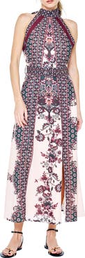 CIEBON Peta Floral Halter Neck Midi Dress