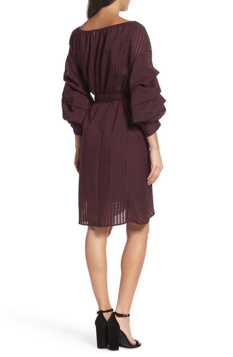 Chelsea28 Shadow Stripe Wrap Dress, Alternate, color,