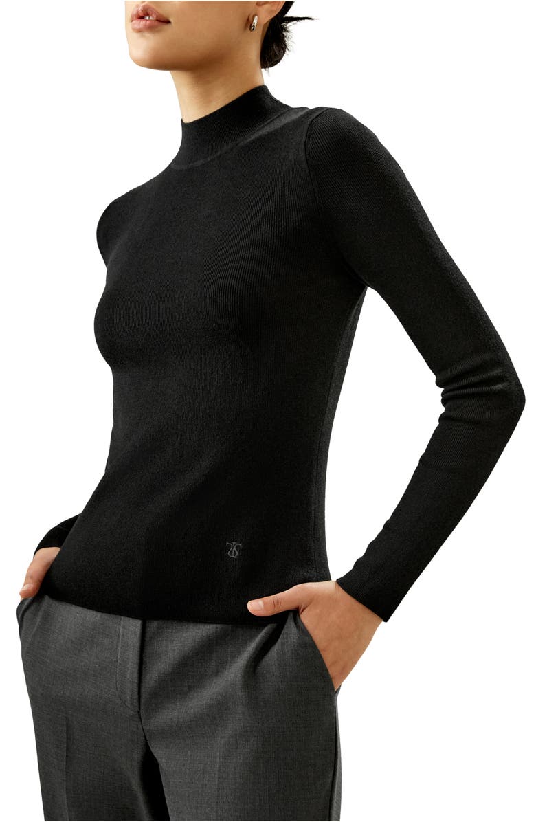 Lilysilk Women's Essential Cashmere Blend Sweater Top, Main, color, Black