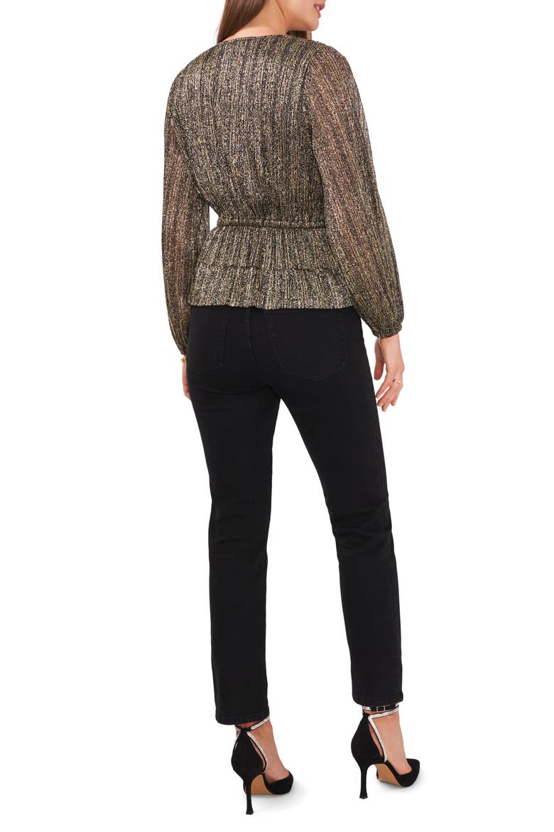 Metallic Crossfront Top, Alternate, color, RICH BLACK