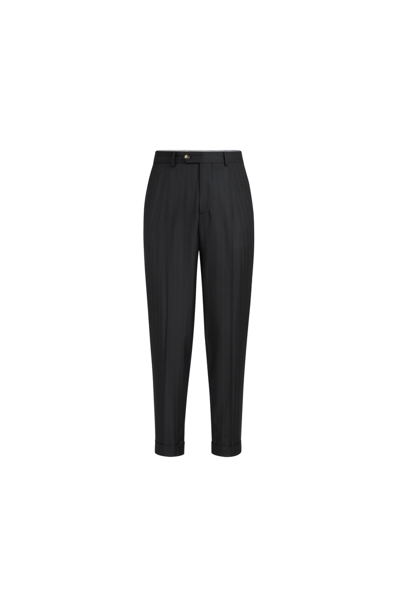 Chalk stripe trousers, Alternate, color, Black