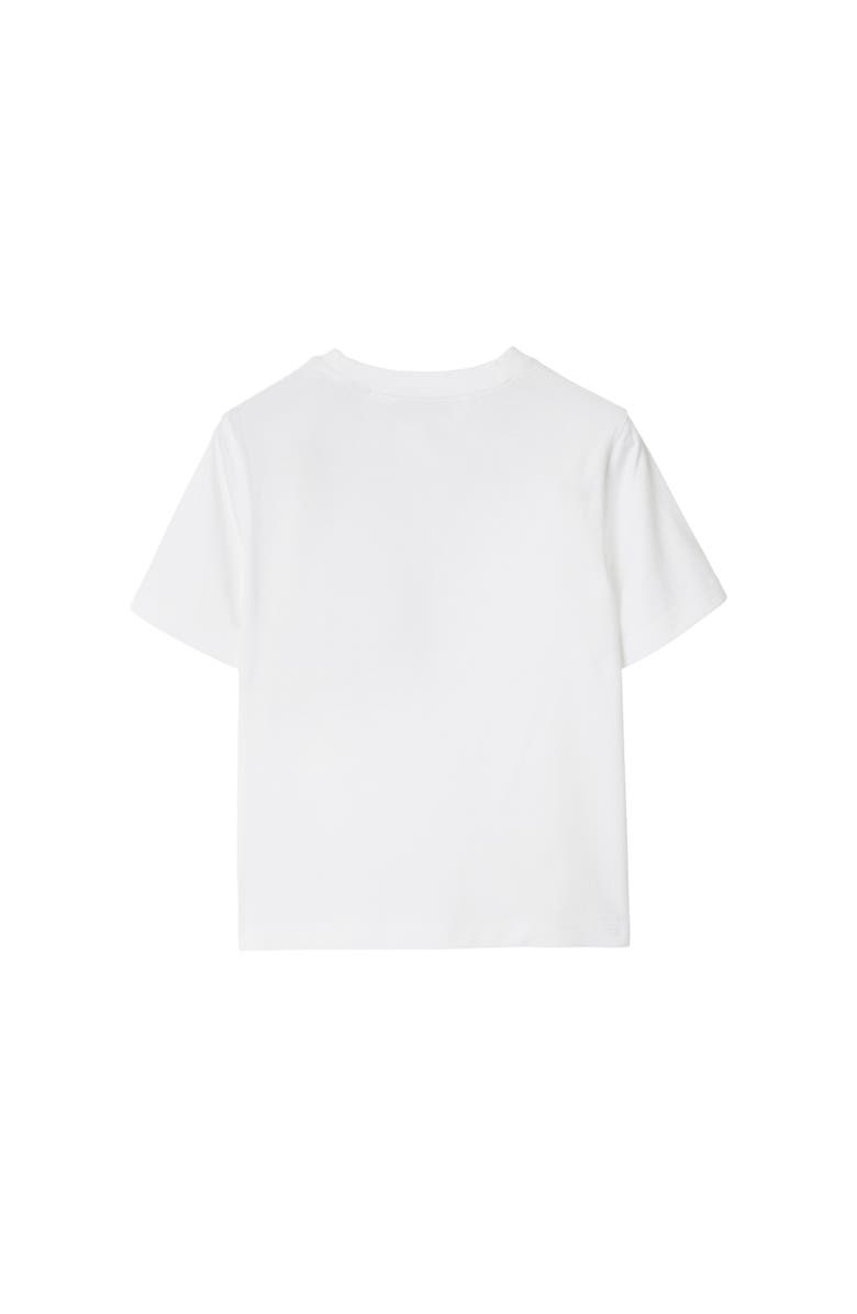 Burberry Check Label Cotton T-shirt, Alternate, color, White
