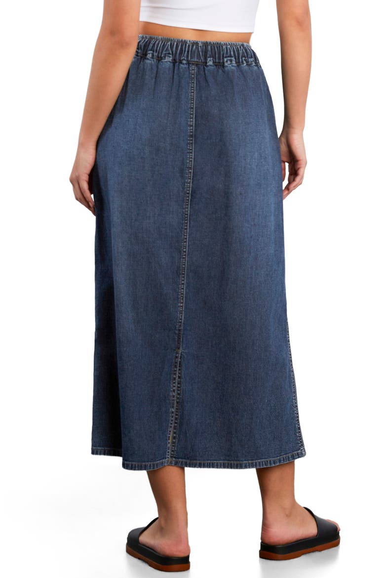 Effortless Denim Drawstring Maxi Skirt, Alternate, color, PETAL DENIM