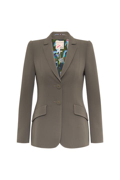 Classic Blazer With Sharp Shoulders in graphic zebra print