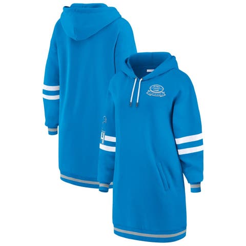 Women
s WEAR by Erin Andrews Blue Detroit Lions Hoodie Dress