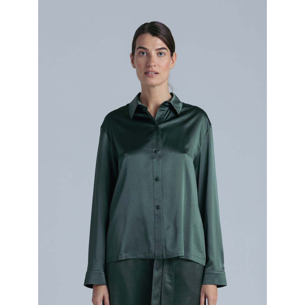 Alas Silk Long Sleeve Shirt In Green