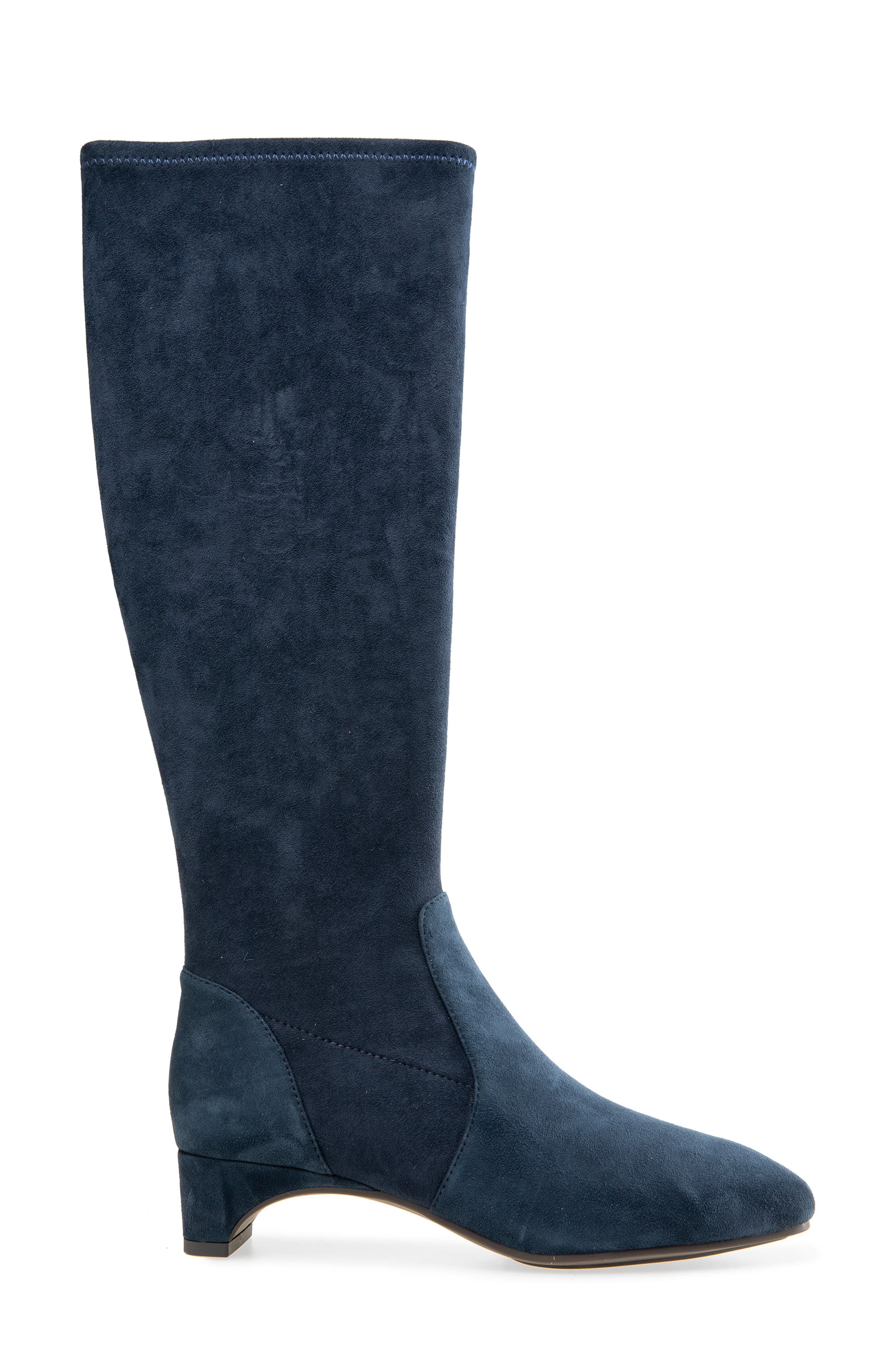 Namaste Stretch Knee High Boot, Alternate, color, NAVY SUEDE