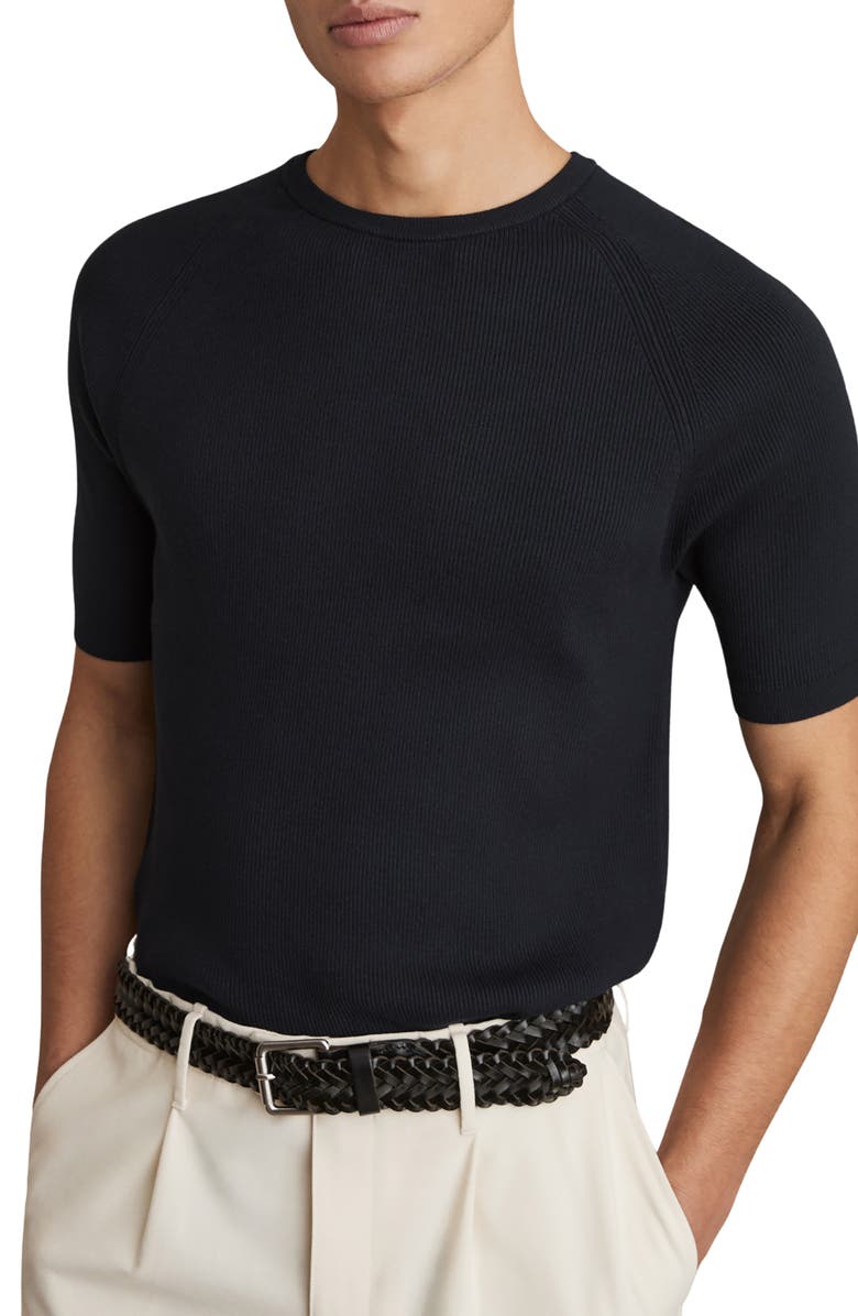 Reiss Amigo Rib T-Shirt, Alternate, color, Navy
