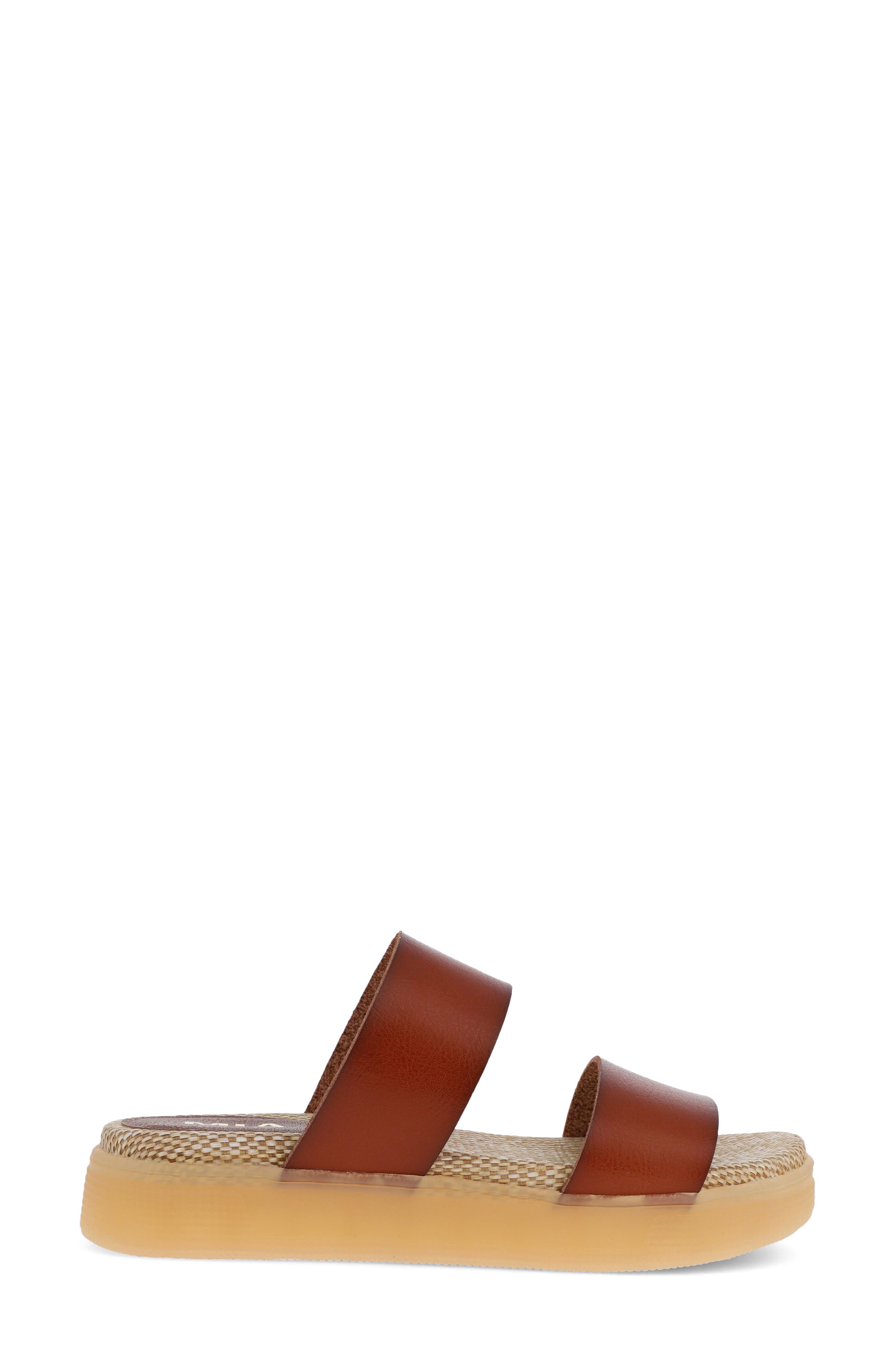 Saige U Platform Sandal, Alternate, color, COGNAC