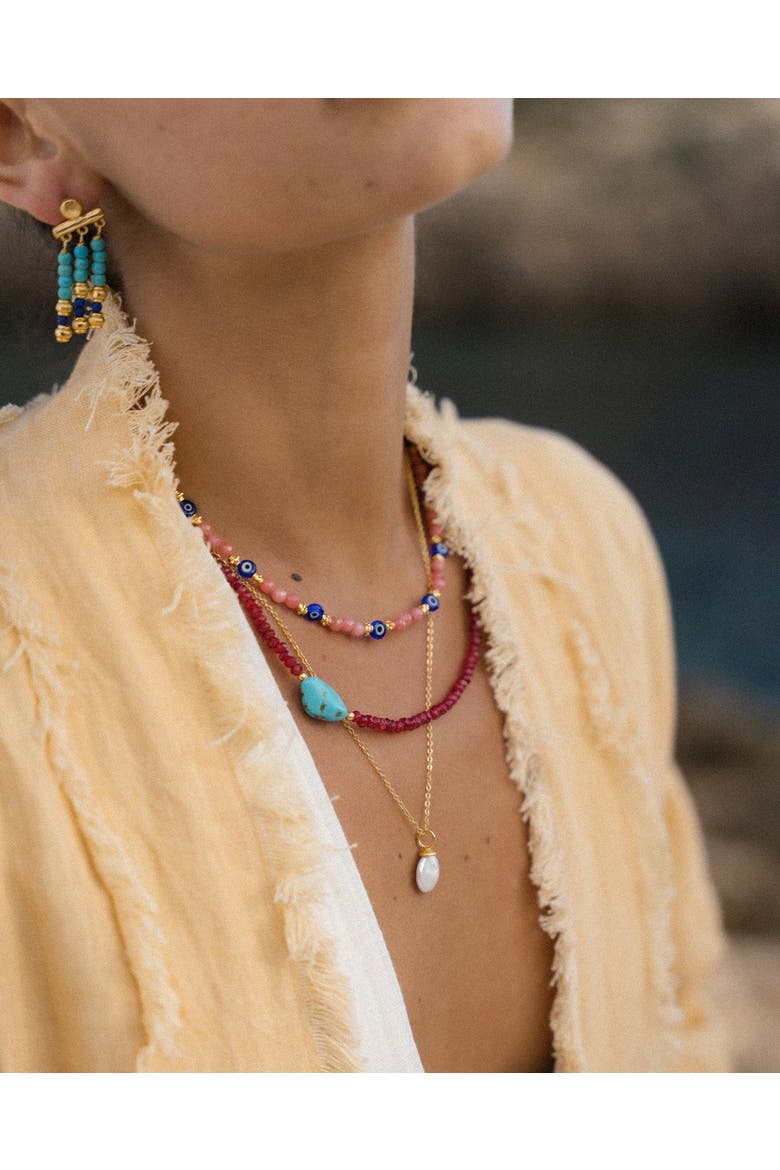 Felice Beaded Necklace, Alternate, color, Gold