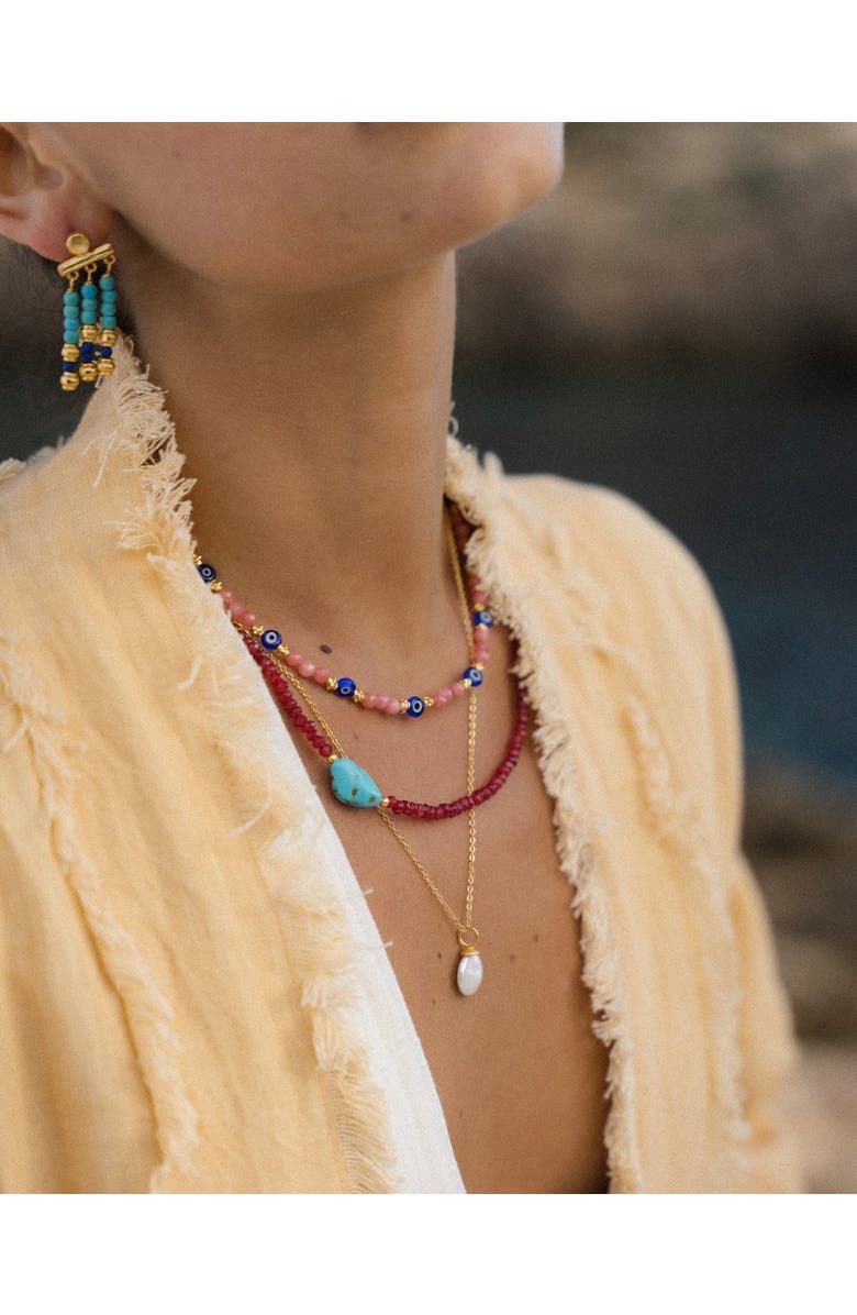 Ottoman Hands Felice Beaded Necklace, Alternate, color, Gold