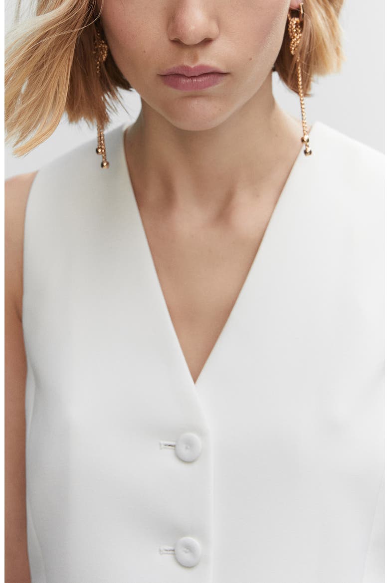 V-Neck Waistcoat, Alternate, color, OFF WHITE