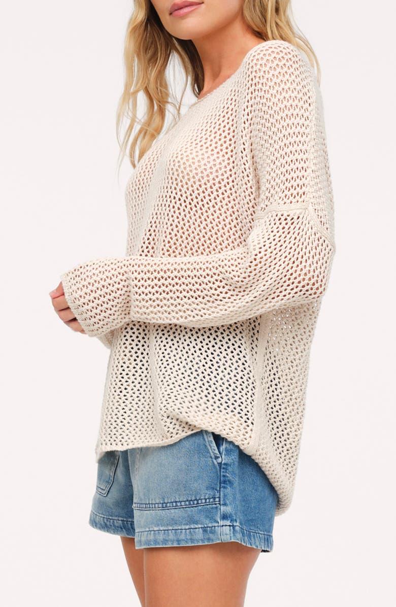 nuuds Summer Breeze Open Stitch Sweater, Alternate, color, Bone