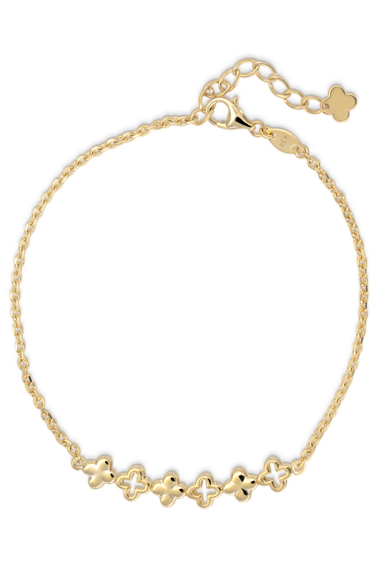 Clover Chain Bracelet in 14K Gold, 31mm, Alternate, color, Yellow Gold