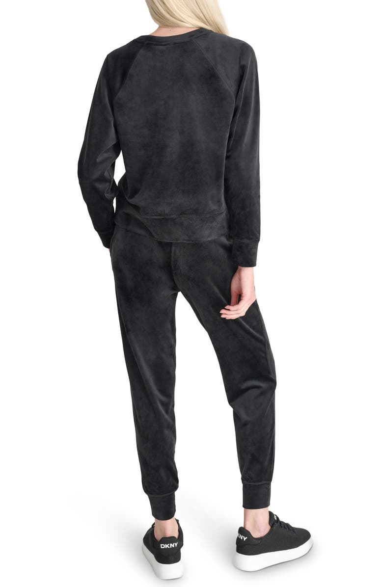 DKNY Platinum Velour Sweatshirt, Alternate, color, 