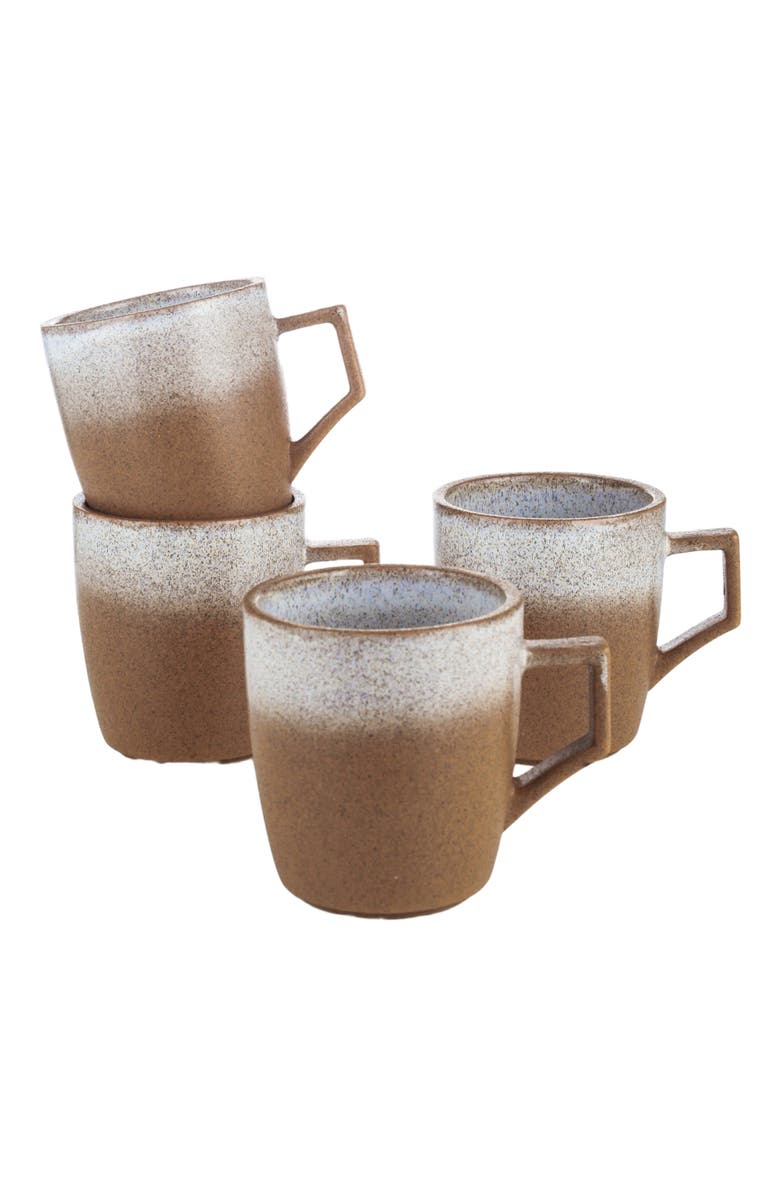 Stone Lain Vince Stoneware 4-Piece Mug Set, Alternate, color, Brown