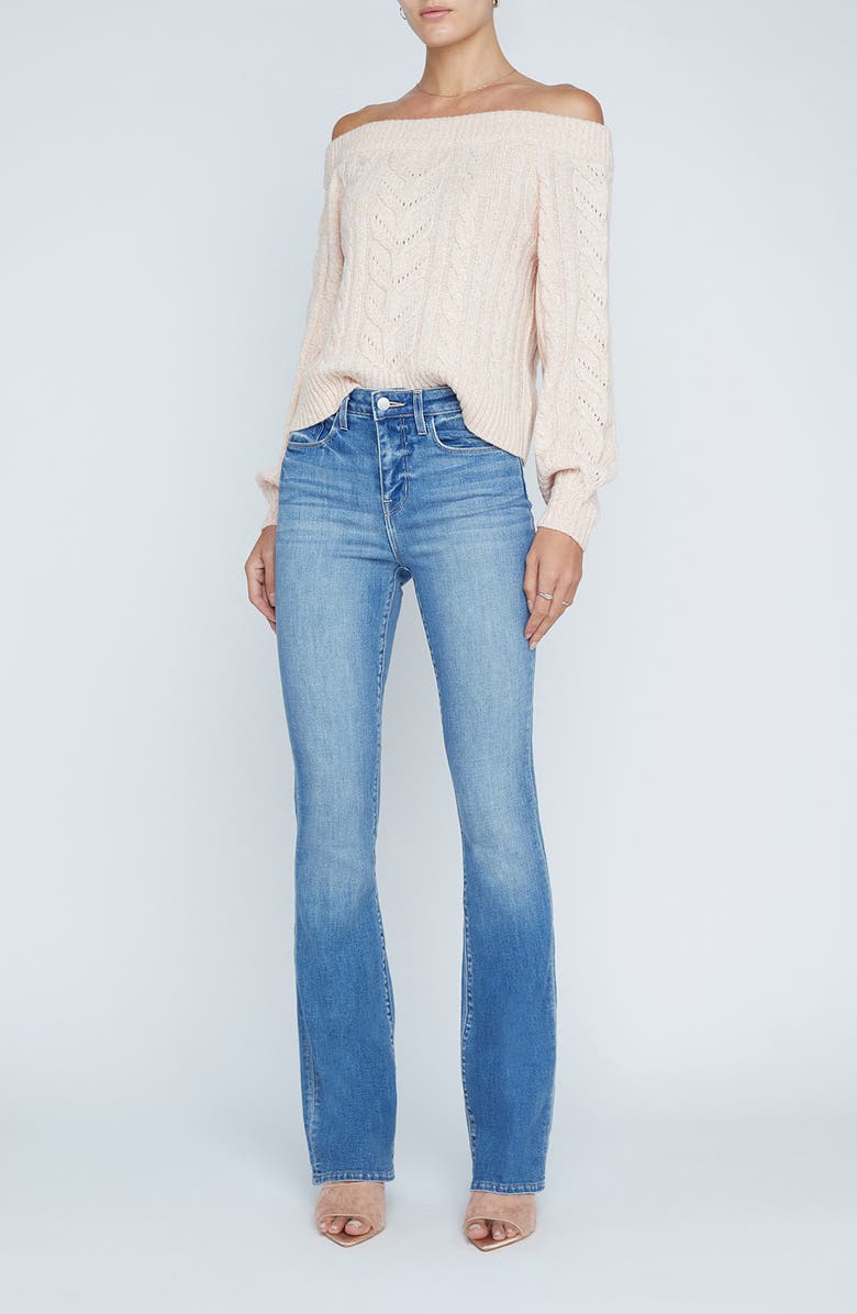 L'AGENCE Vesta Off the Shoulder Cable Knit Sweater, Alternate, color, 