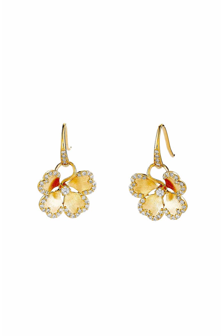 Cerez Fleur Earrings Petite, Main, color, Yellow Gold