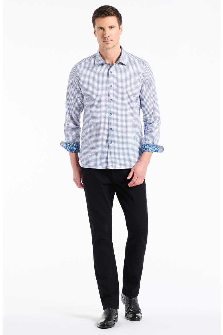 Keith Long Sleeve Button-Up Shirt, Alternate, color, BLUE MULTI