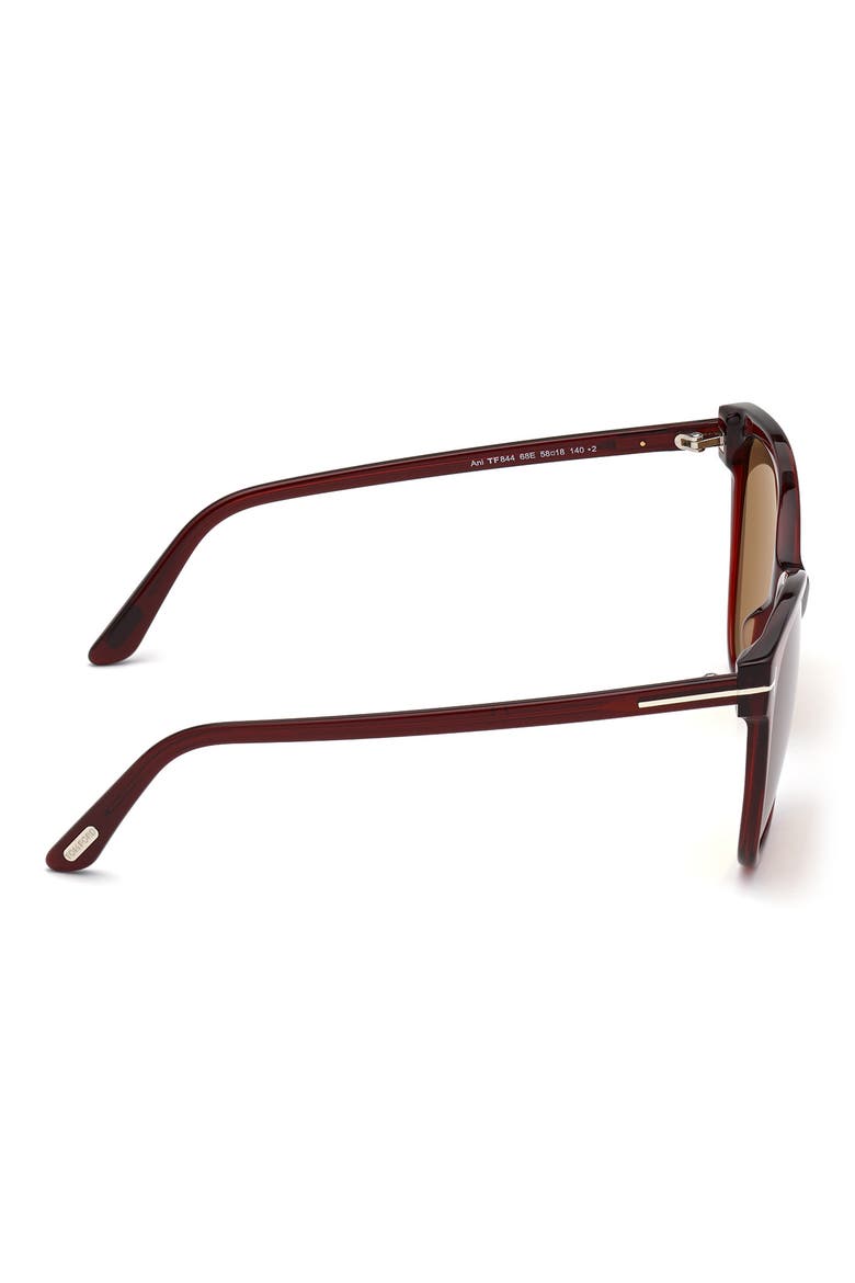 58mm Cat Eye Sunglasses, Alternate, color, RED/ OTHER / BROWN