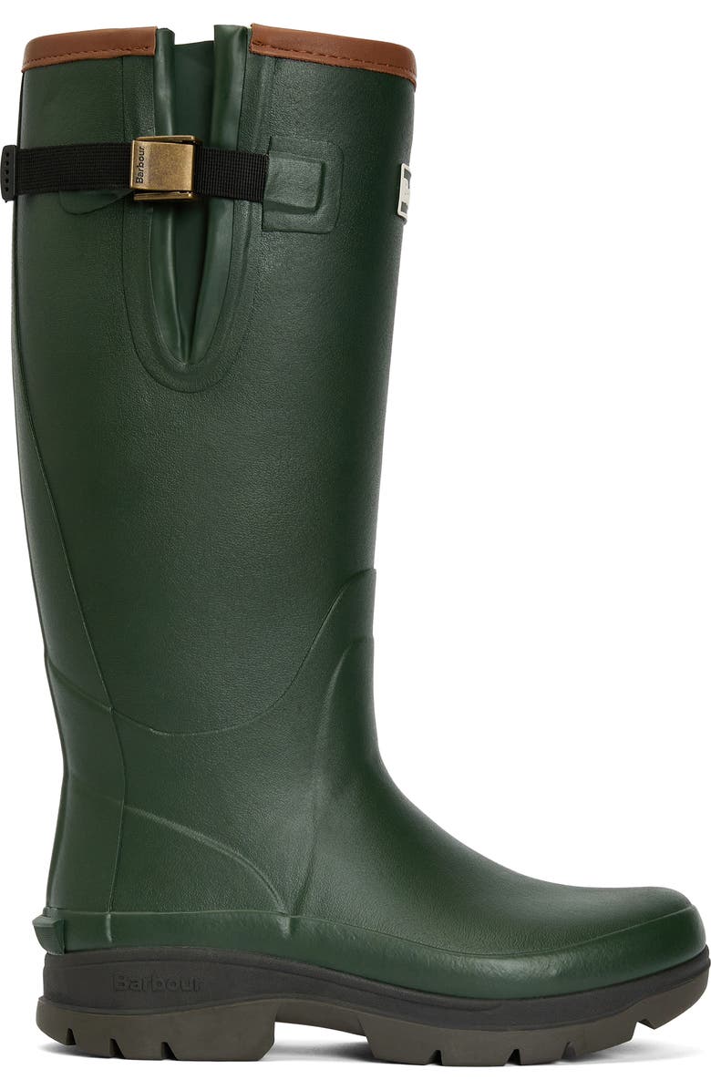 Barbour Tempest Waterproof Knee High Welly Boot, Alternate, color, Olive