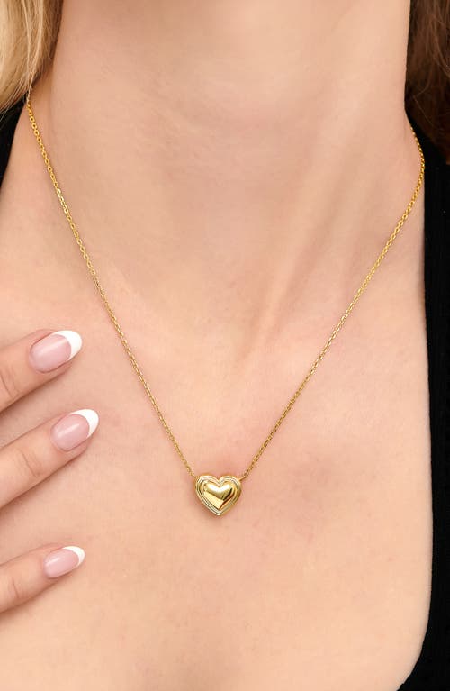Devata Contoured Line Heart Pendant Necklace In Gold