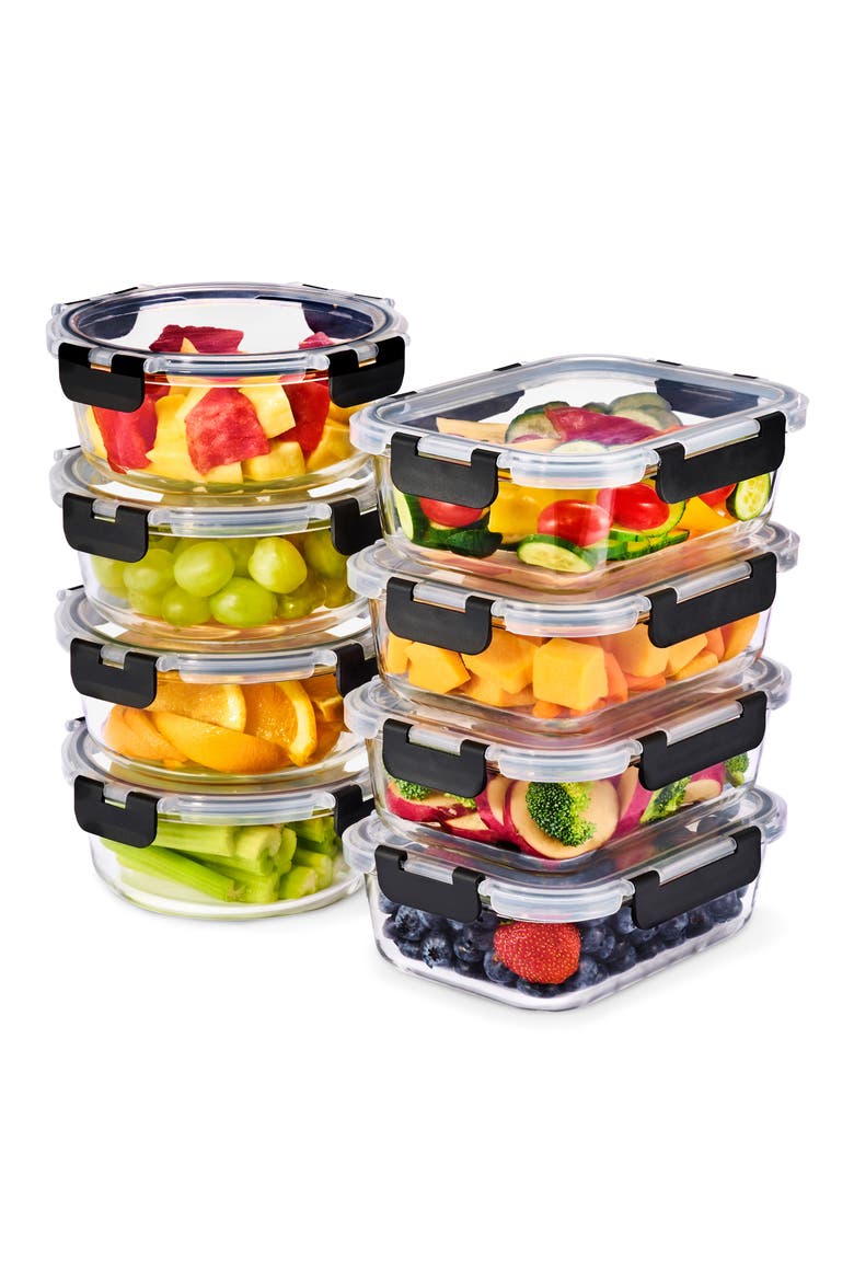 8-Pack Food Prep Containers, Main, color, CLEAR