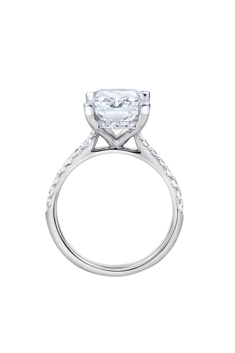 Maia 14K Gold Radiant Cut Lab Grown Diamond Hidden Halo Engagement Ring - 5.4 Ct, Alternate, color, 14K White Gold