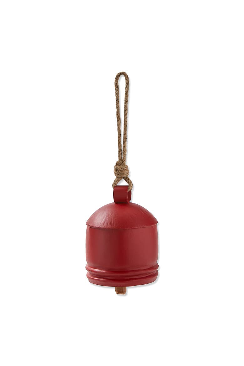 Classic Artisan Red Iron Bell Decorative Holiday Decor, Main, color, Red