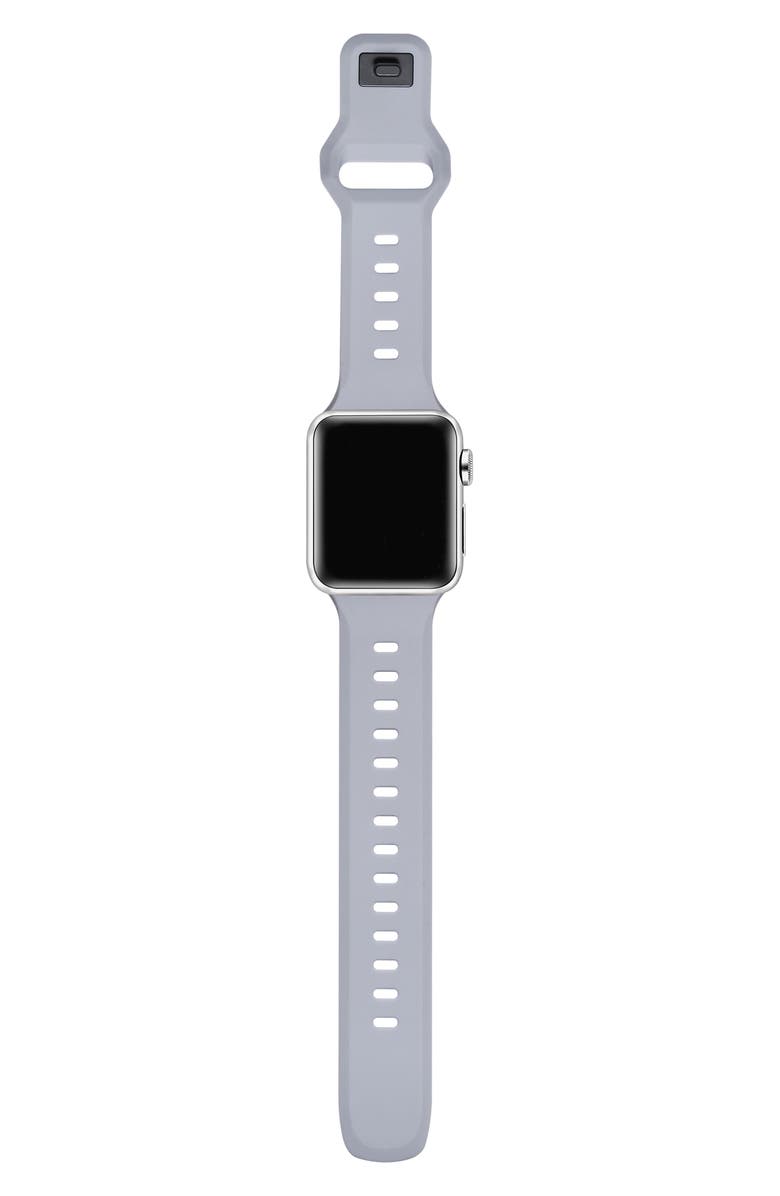 The Posh Tech Premium Silicone 38–41mm Apple Watch<sup>®</sup> Watchband, Alternate, color, Grey