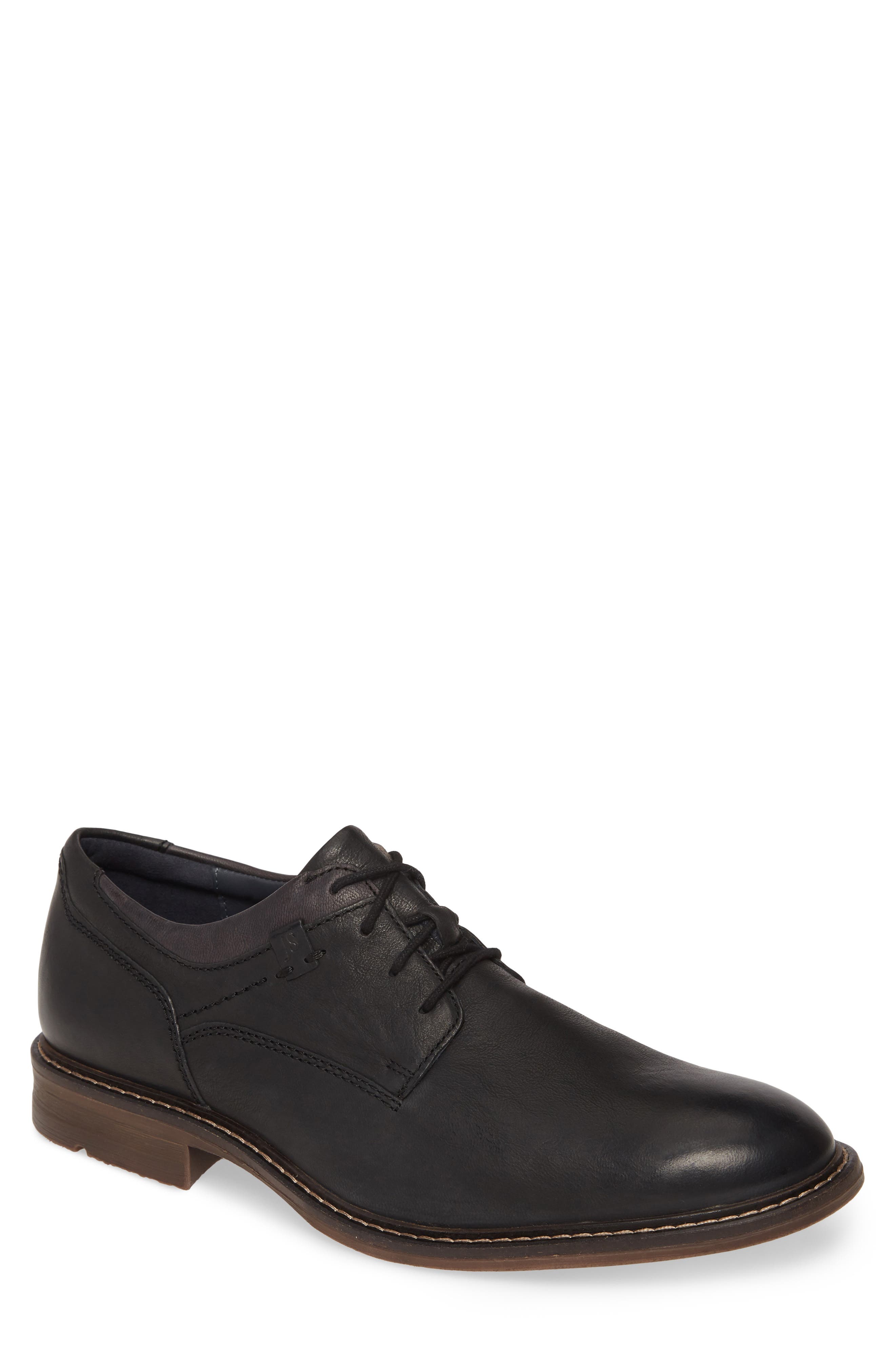 Josef Seibel Earl Plain Toe Derby, Main, color, Black Leather