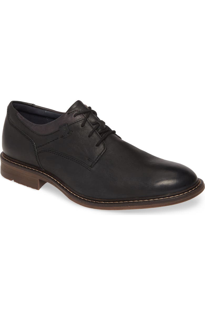 Josef Seibel Earl Plain Toe Derby, Main, color, Black Leather