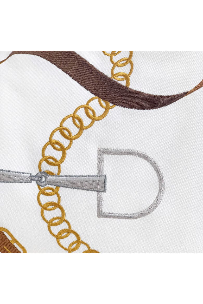 Bits & Leather White Indoor/ Indoor/Outdoor Accent Throw Pillow Decor, Alternate, color, Brown
