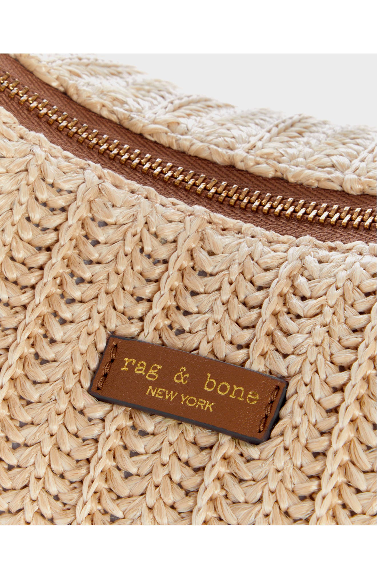 rag & bone Large Hudson Woven Straw Hobo Bag, Alternate, color, Natural