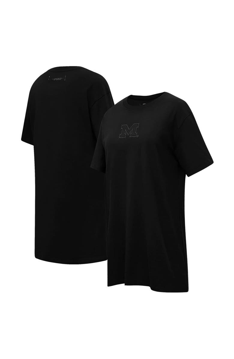 PRO STANDARD Women's Pro Standard Black Michigan Wolverines Tonal Neutral Mini T-Shirt Dress, Alternate, color, Black