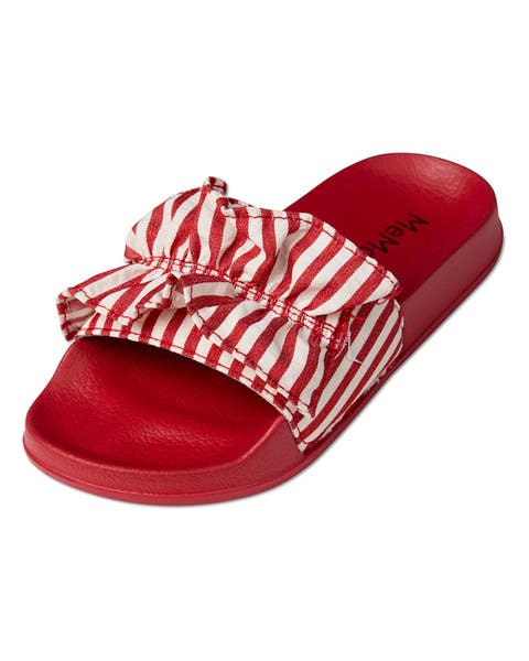 Kids' Ruffle Stripe Slip-On Slide Sandal