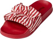 MeMoi Kids' Ruffle Stripe Slip-On Slide Sandal